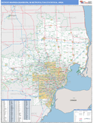 Detroit-Warren-Dearborn Metro Area Digital Map Basic Style